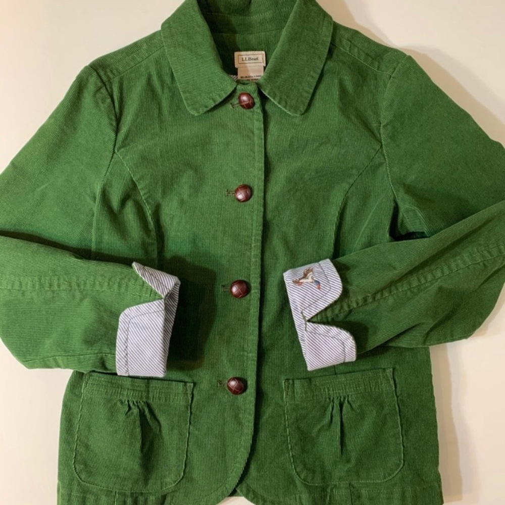LL Bean Corduroy blazer jacket w/ duck embroidery